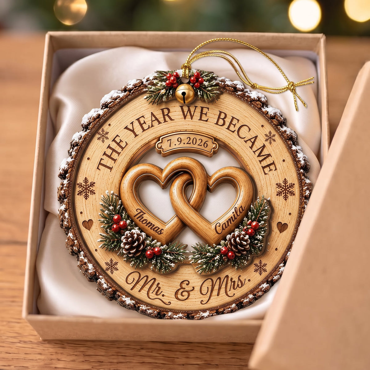 Personalized Newlywed Christmas Gift Acrylic Ornament