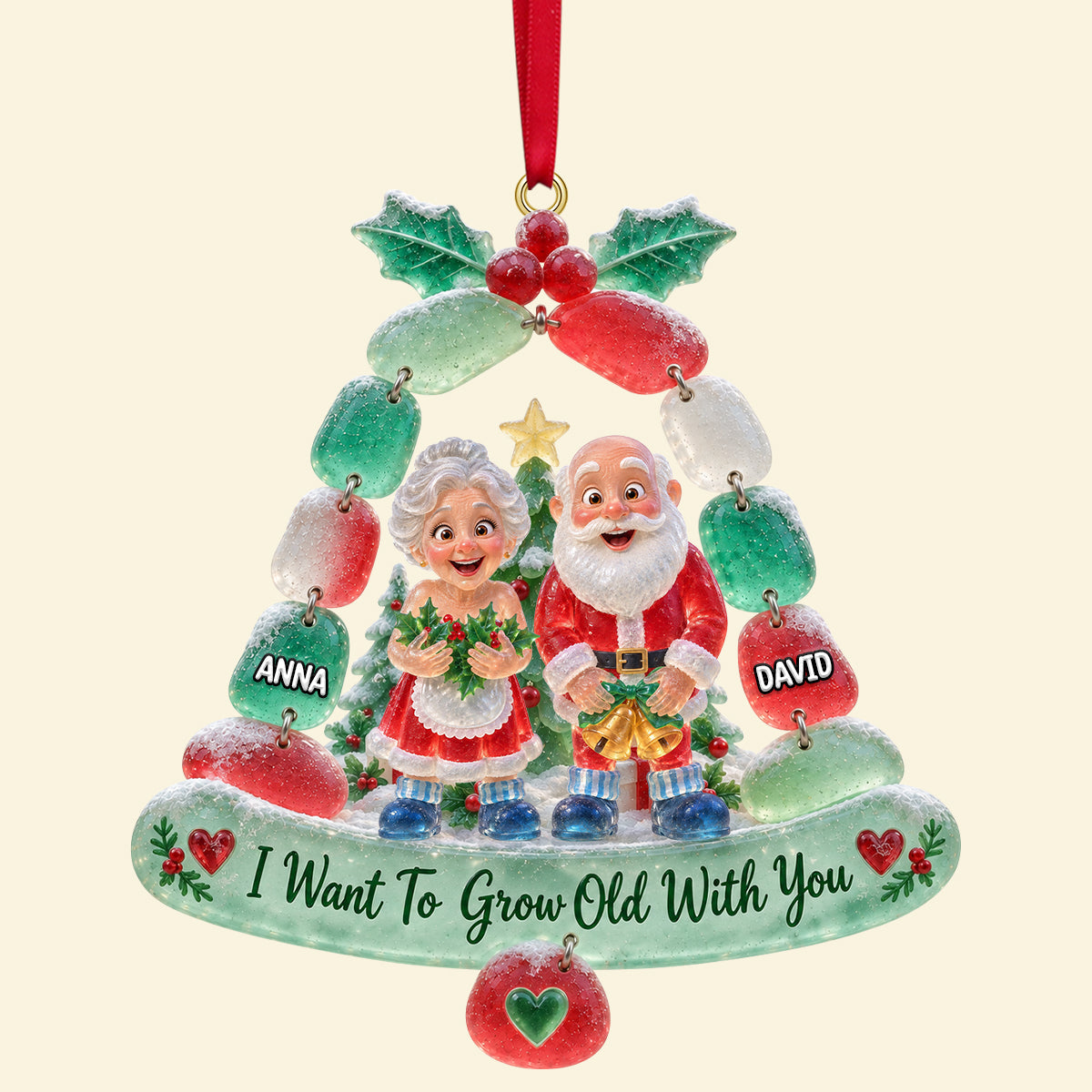 Mischievous Old Couple Acrylic Ornament - Personalized Gift For Couples 06OHTN070926