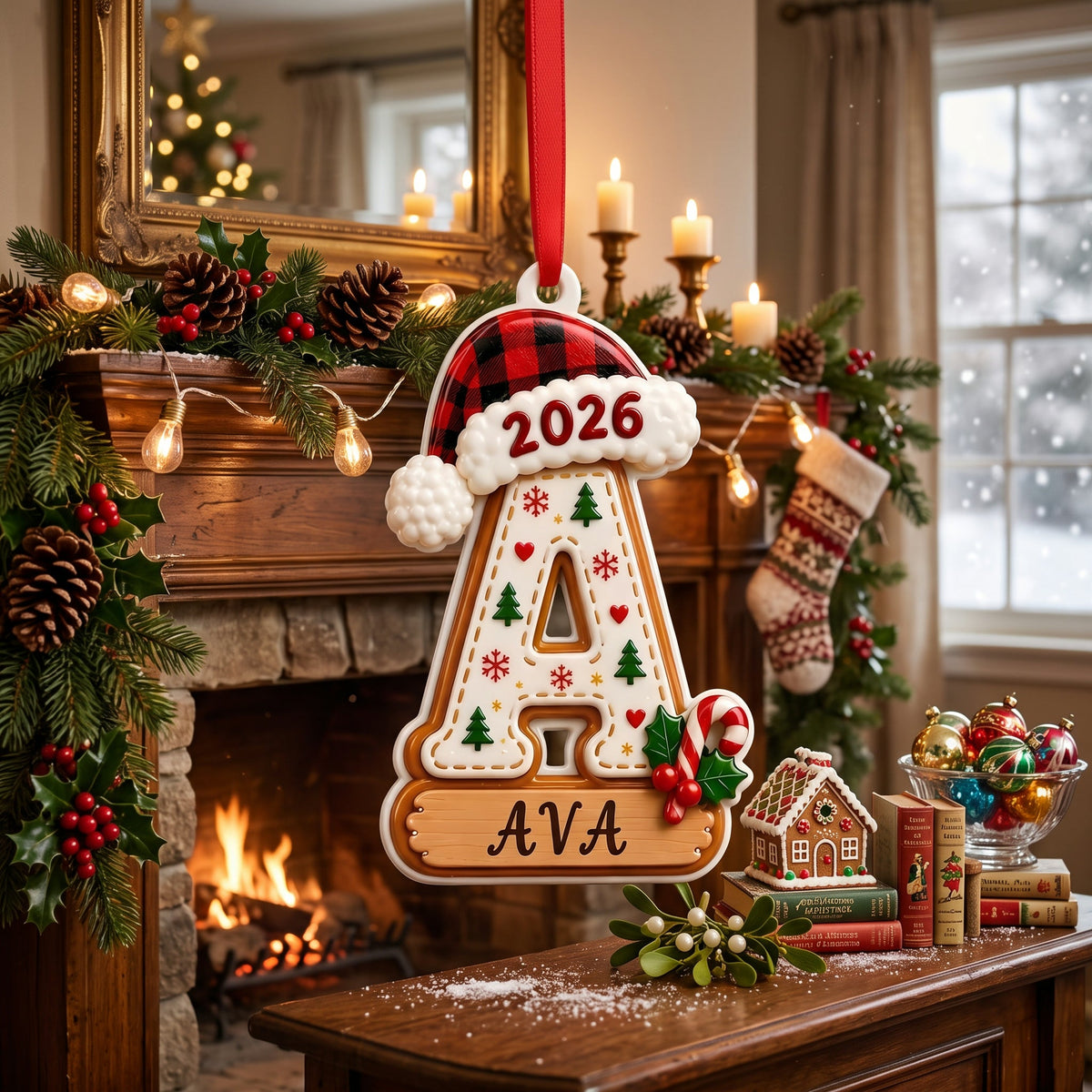 🎄 Personalized Initial Christmas 3D Relief Ornament