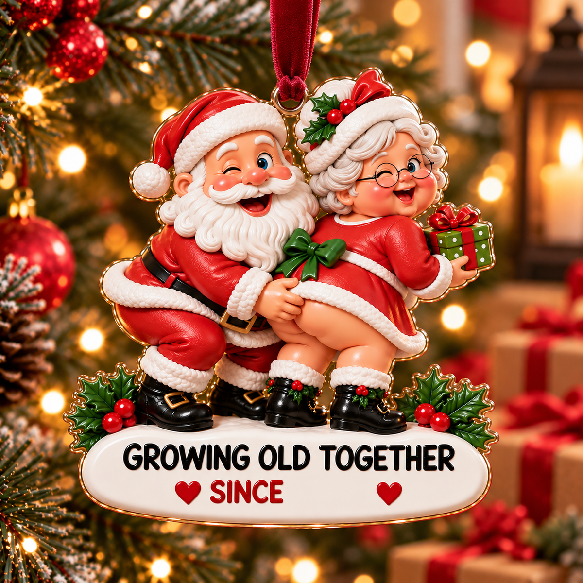Personalized Growing Old Together Couple Ornament