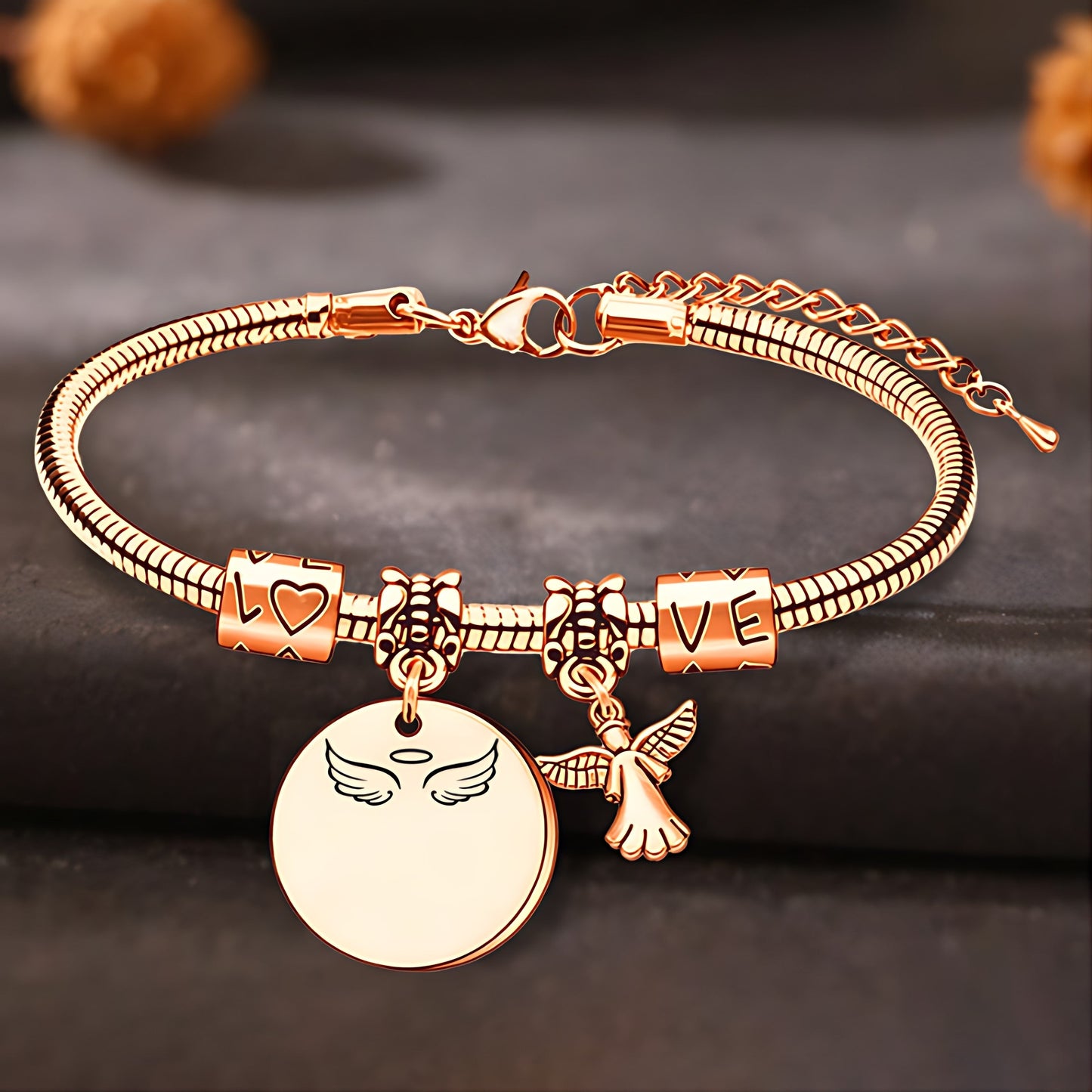Always In My Heart, Personalized Angel Memorial Bracelet