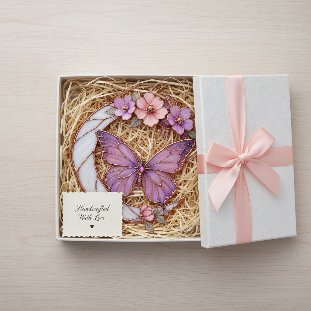 Personalized Butterfly Moon Suncatcher