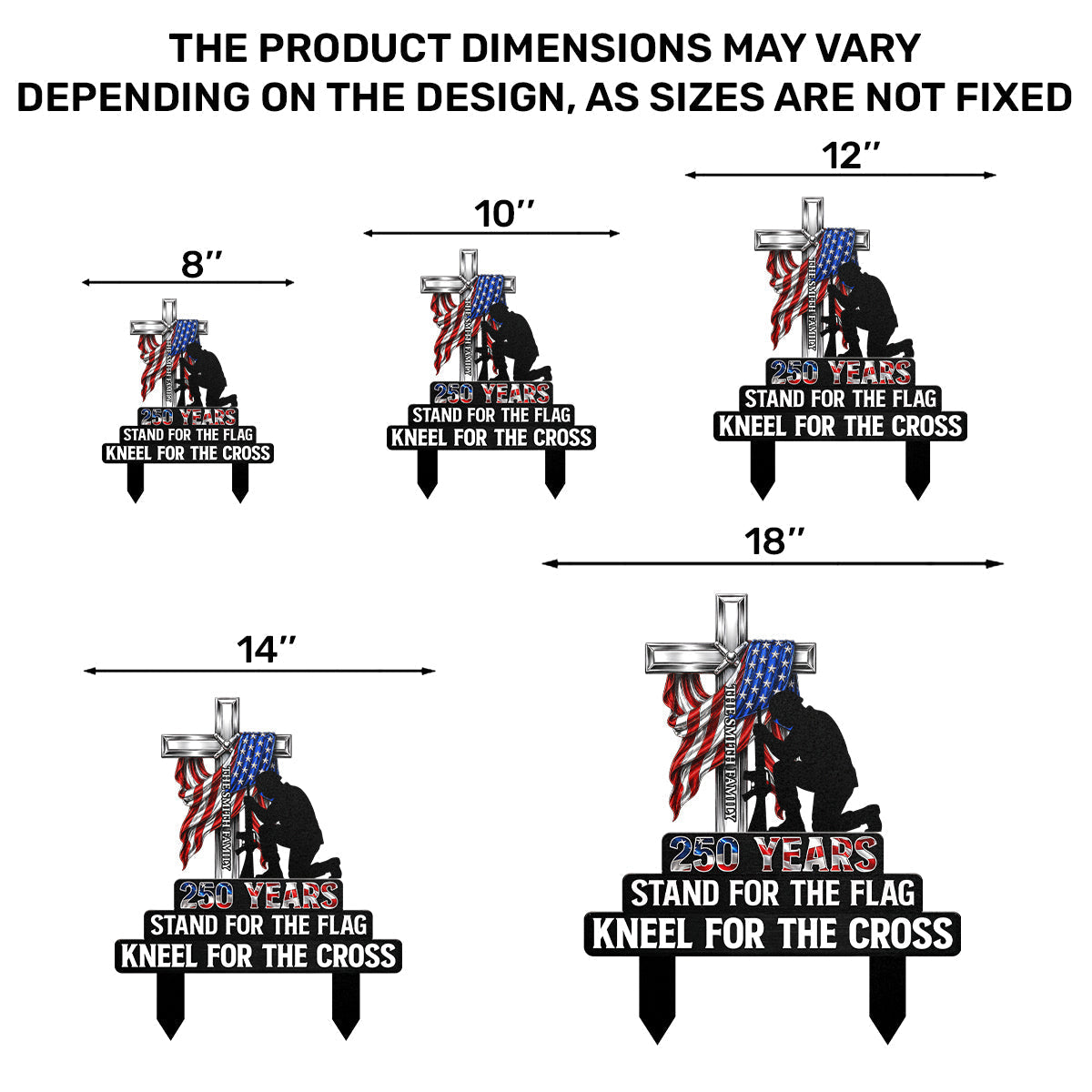 Stand For The Flag Kneel For The Cross - Personalized Metal Garden Stake