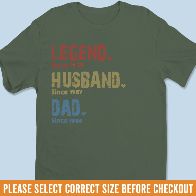 Legend Husband Dad Papa - Family Personalized Custom Unisex T-shirt