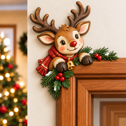 Christmas Peekaboo Door Frame Corner Decor