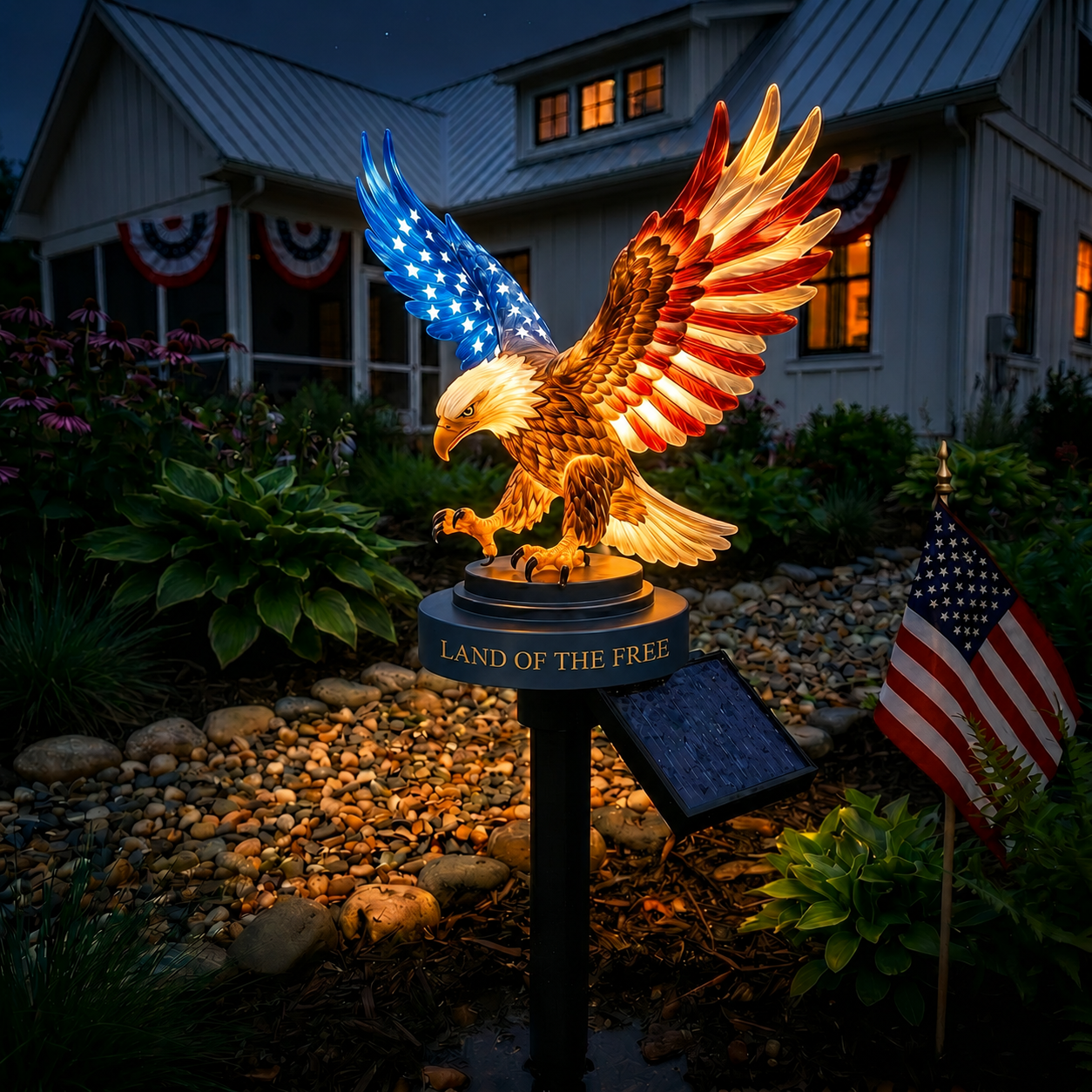 2026 Solar Eagle Garden Light – A Glowing Tribute to American Freedom