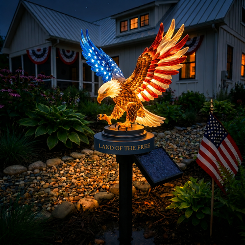 2026 Solar Eagle Garden Light – A Glowing Tribute to American Freedom