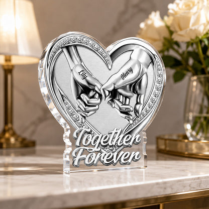 Together Forever - Personalized Custom Shape Acrylic Plaque - Romantic Gift For Couples, Husband And Wife, Him And Her