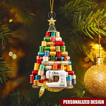 Personalized Sewing Thread Christmas Tree Ornament