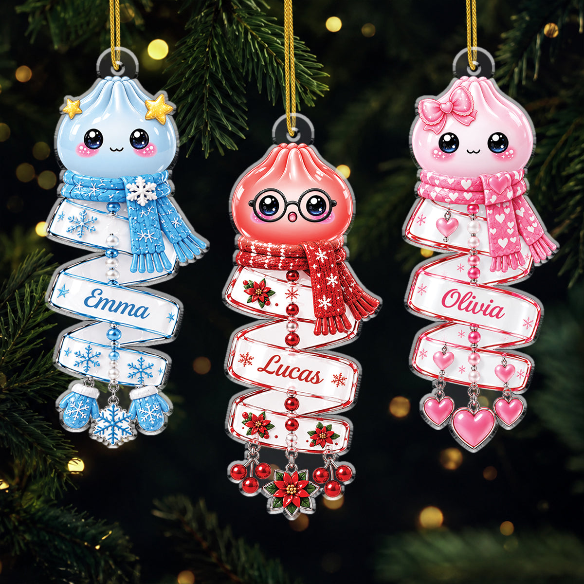 Dumpling Acrylic Ornament - Personalized Christmas Ornaments