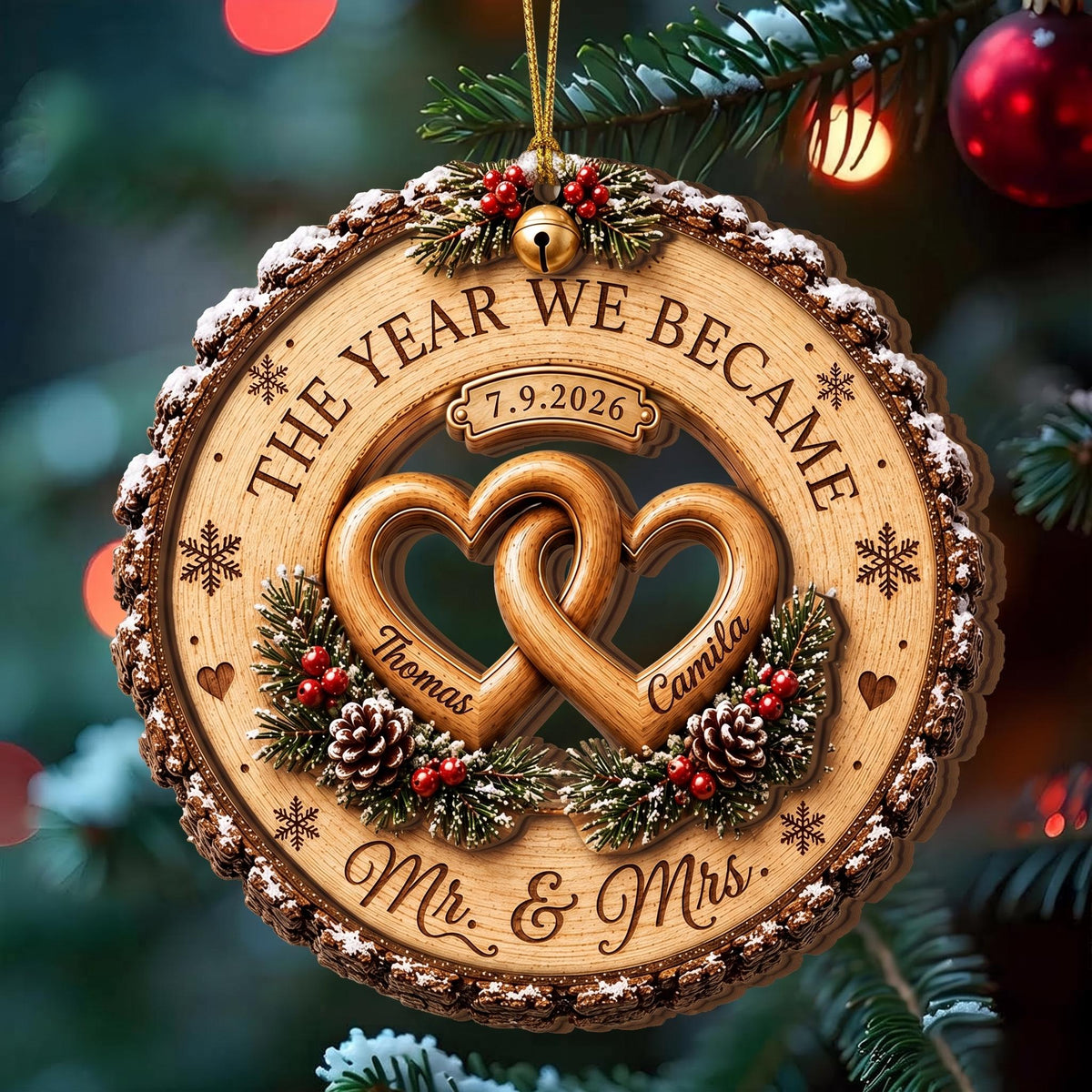 Personalized Newlywed Christmas Gift Acrylic Ornament