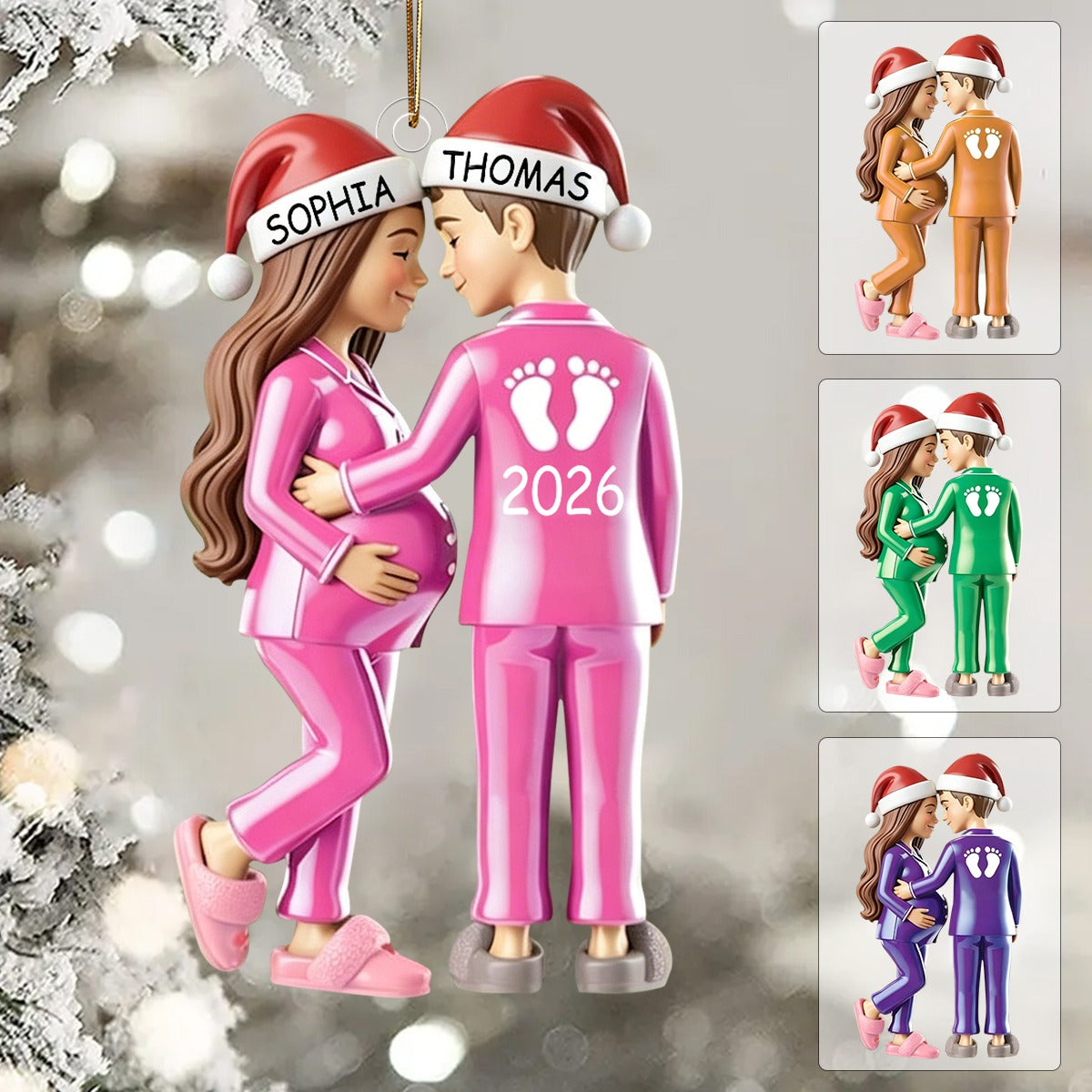 Personalised Bump's First Christmas Ornament, Pregnancy Ornament