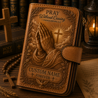 Personalized Christian Wallet – Custom Name Faith Wallet with Bible Verse