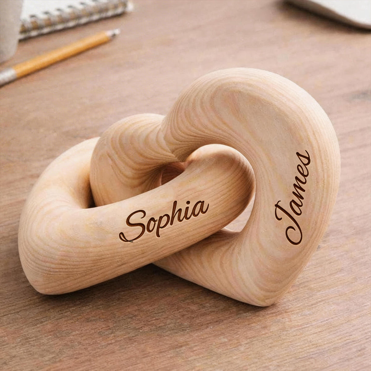 SAURON Personalized Names Infinity Heart Sculpture-Romantic Couple Keepsake