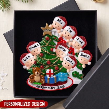 Merry Christmas - Custom Family Name Acrylic Fridge Magnet