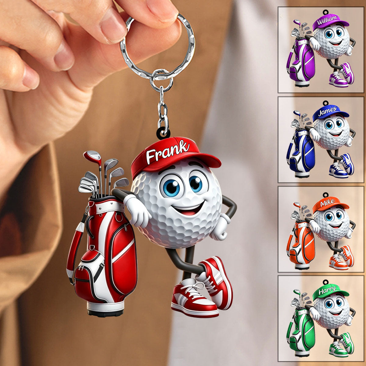 Golf Player Personalized Keychain For Golf Lovers