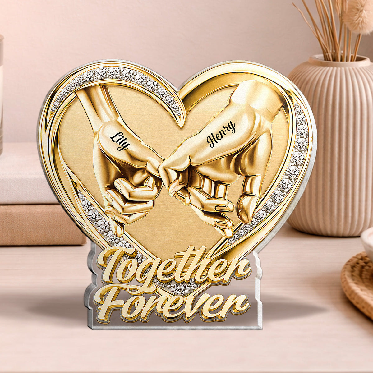 Together Forever - Personalized Custom Shape Acrylic Plaque - Romantic Gift For Couples, Husband And Wife, Him And Her