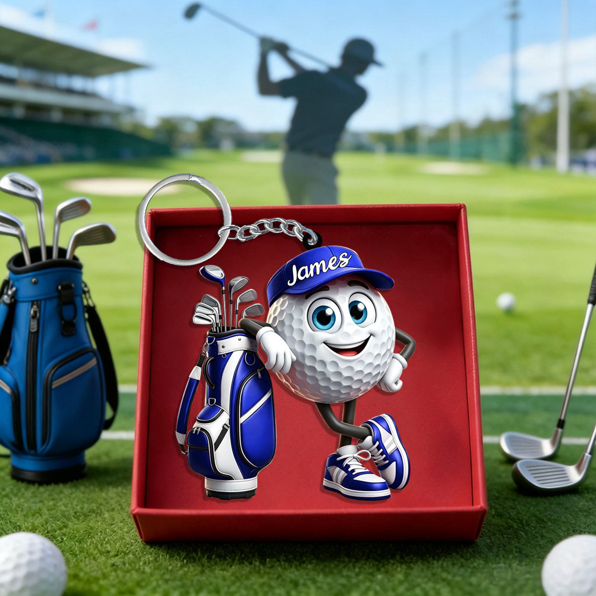 Golf Player Personalized Keychain For Golf Lovers