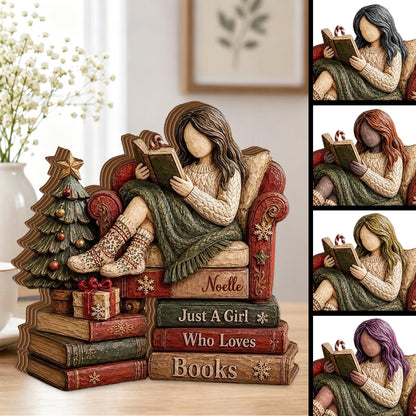 Just A Girl Who Loves Books Wooden Plaque, Personalized Book Lover Gift