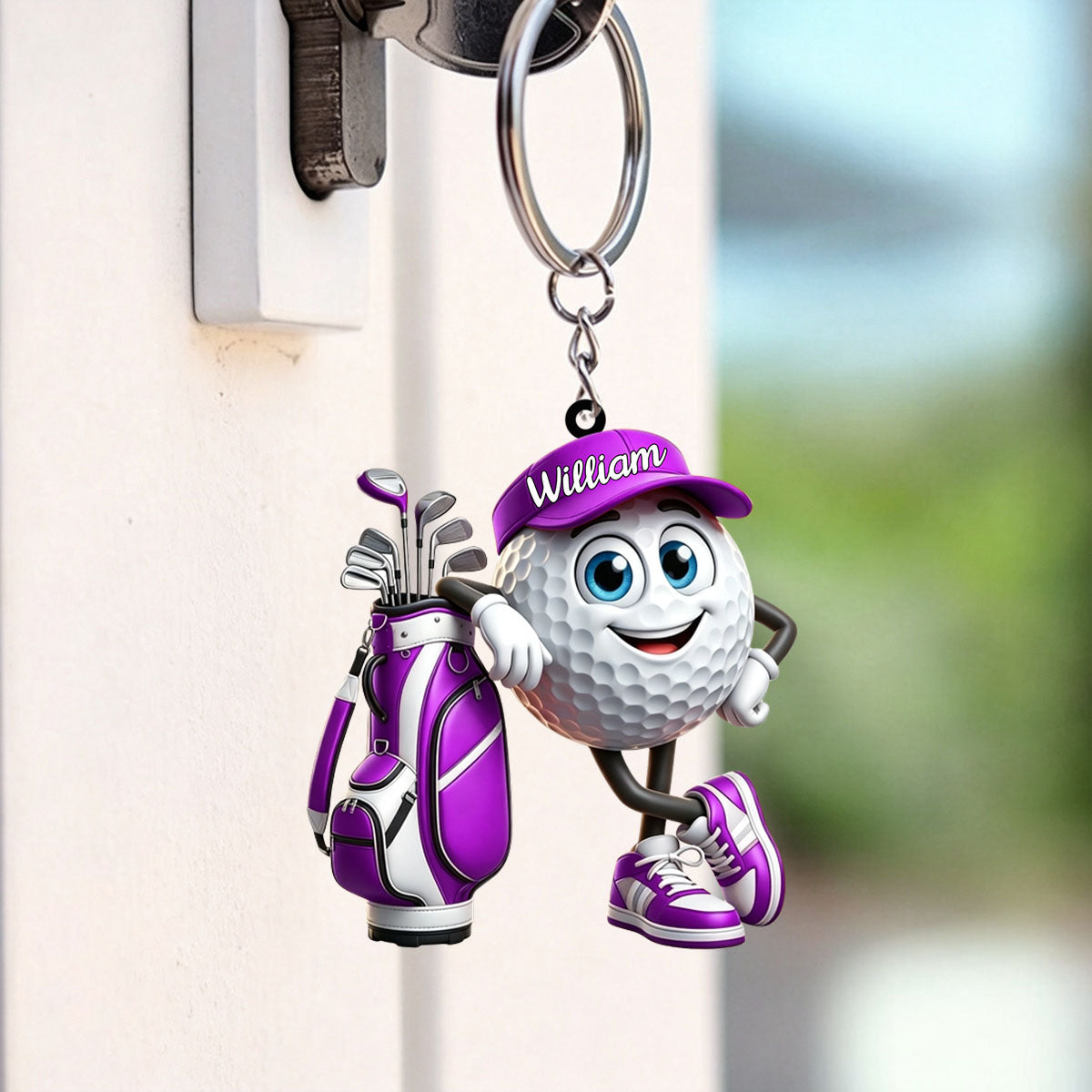 Golf Player Personalized Keychain For Golf Lovers