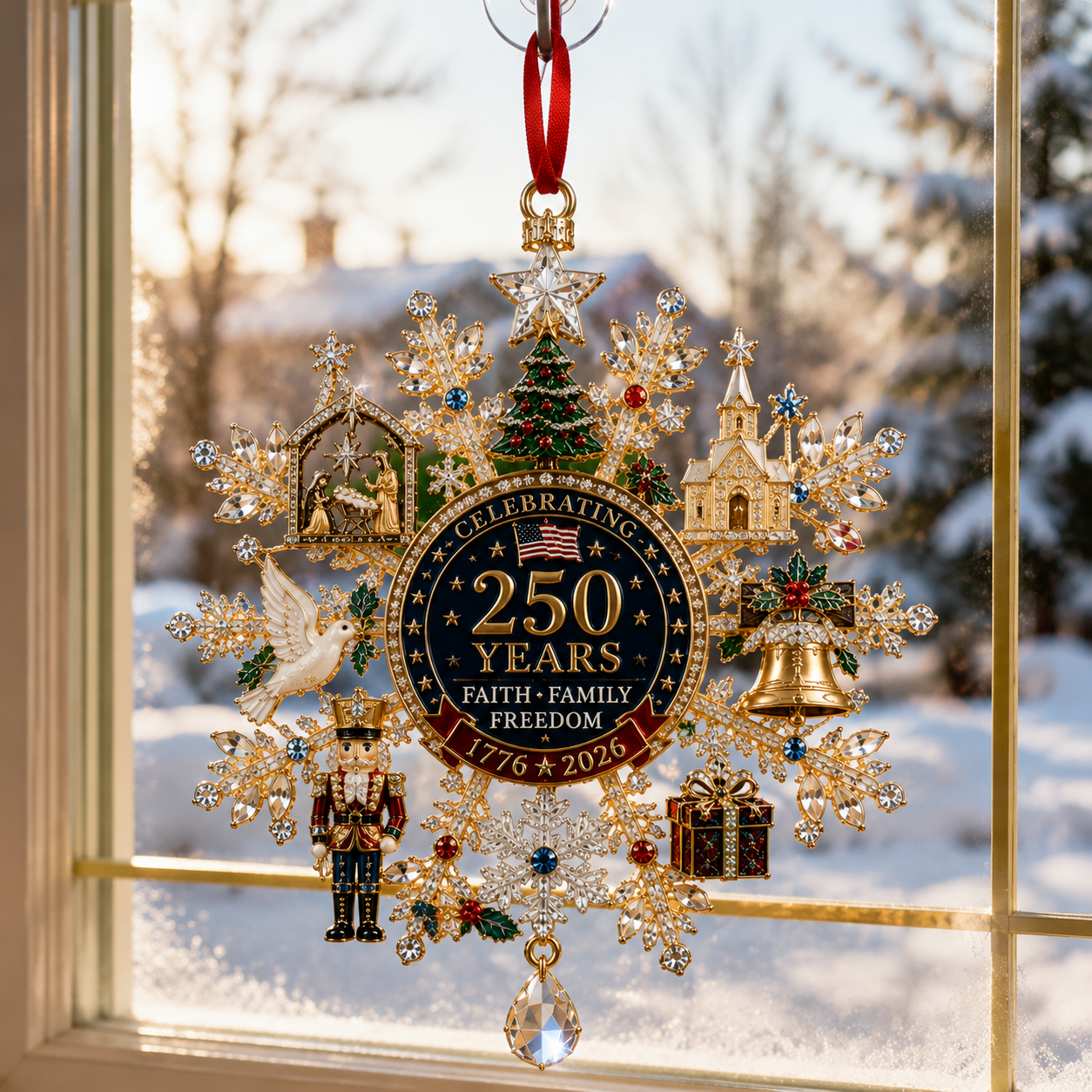 🔥Last 60 pcs✨⏰ Limited anniversary edition✨49% OFF!🔥Sparkling Christmas commemorative snowflake ornaments