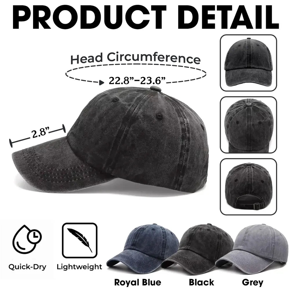 Personalized Washed Denim Baseball Cap 'My Favorite People Call Me Grandma' Unique Gift for Grandma, Vintage Look
