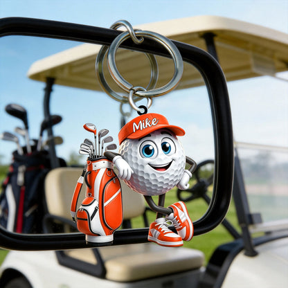 Golf Player Personalized Keychain For Golf Lovers