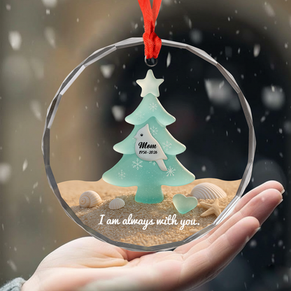 Personalized Memorial Sea Glass Tree Ornament