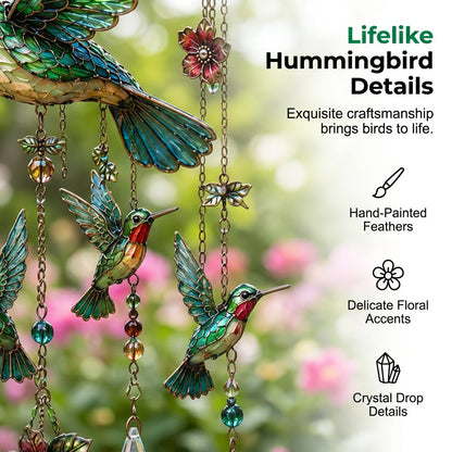 🕊️🎐Graceful Hummingbird Wind Chime| 🌬️ Whispering Wind & Shining Light