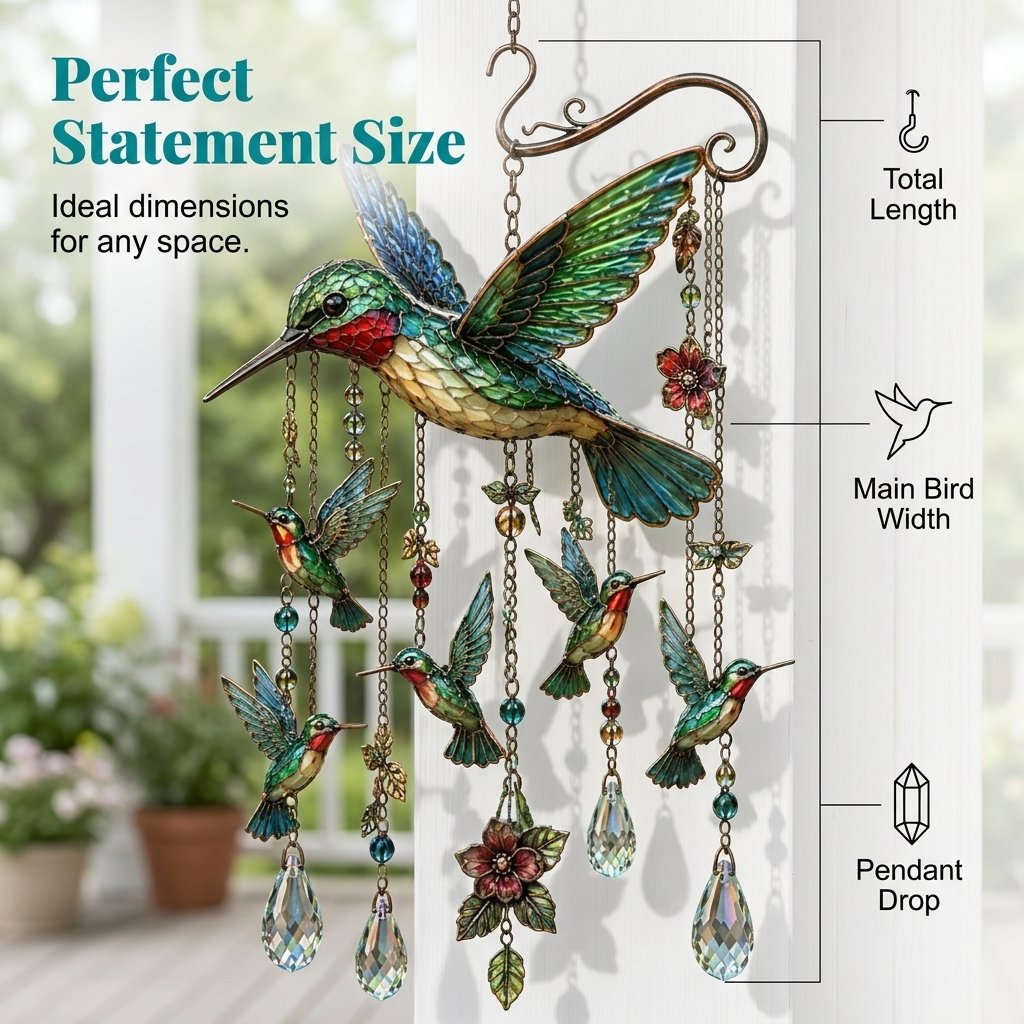 🕊️🎐Graceful Hummingbird Wind Chime| 🌬️ Whispering Wind & Shining Light