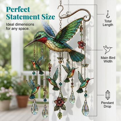 🕊️🎐Graceful Hummingbird Wind Chime| 🌬️ Whispering Wind & Shining Light