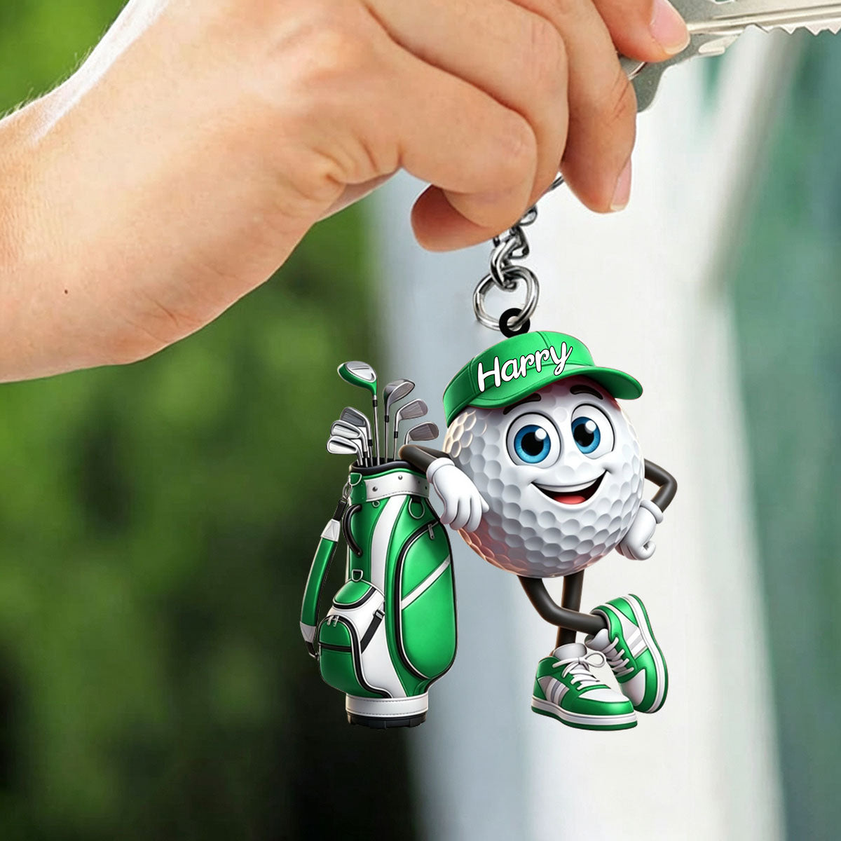 Golf Player Personalized Keychain For Golf Lovers