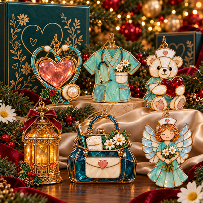 🔥Hot Sale🔥 - ✨ 2026 Nurse Appreciation Stained Glass Christmas Ornaments – Set of 6