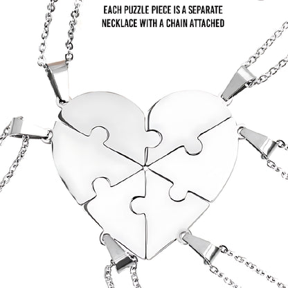 Friendship Puzzle Hearts - Personalized Heart Puzzle Name Necklace - Gift For Friend