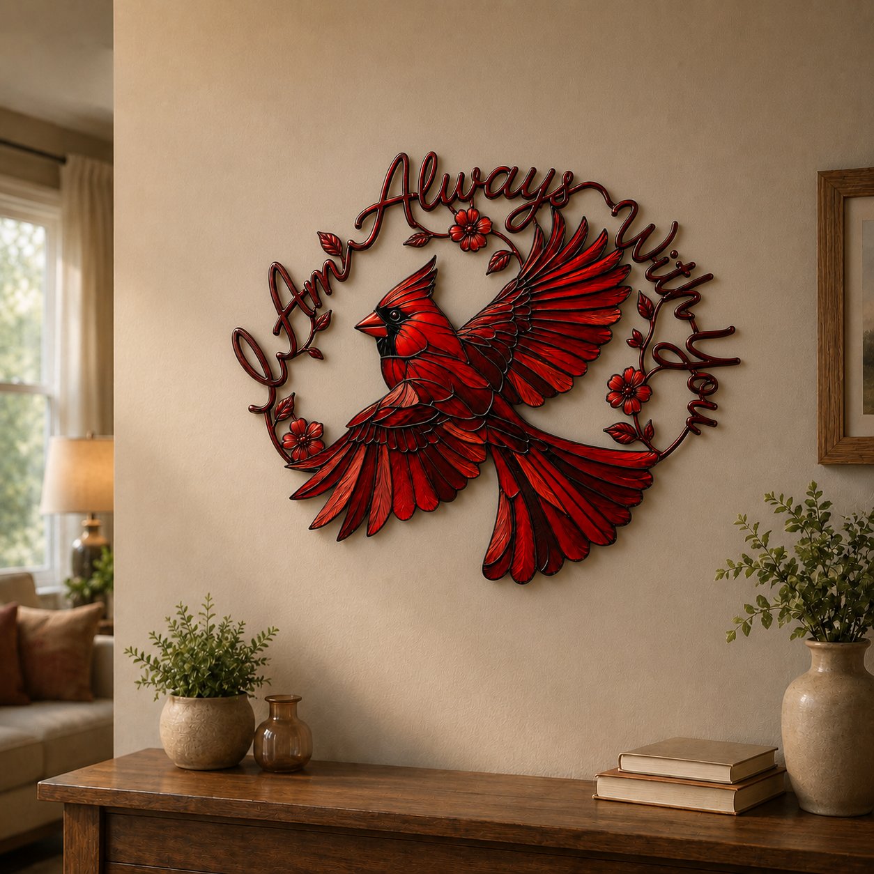❤️Cardinal Metal Wall Art - I Am Always With You
