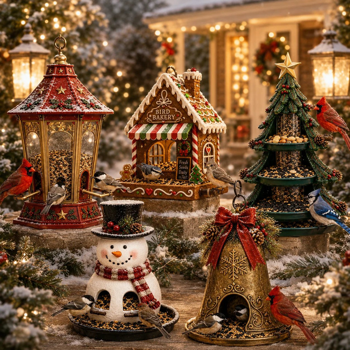 ✨🎄 Christmas Bird Feeder CollectionTM – Festive Hanging Garden Feeders for Wild Birds
