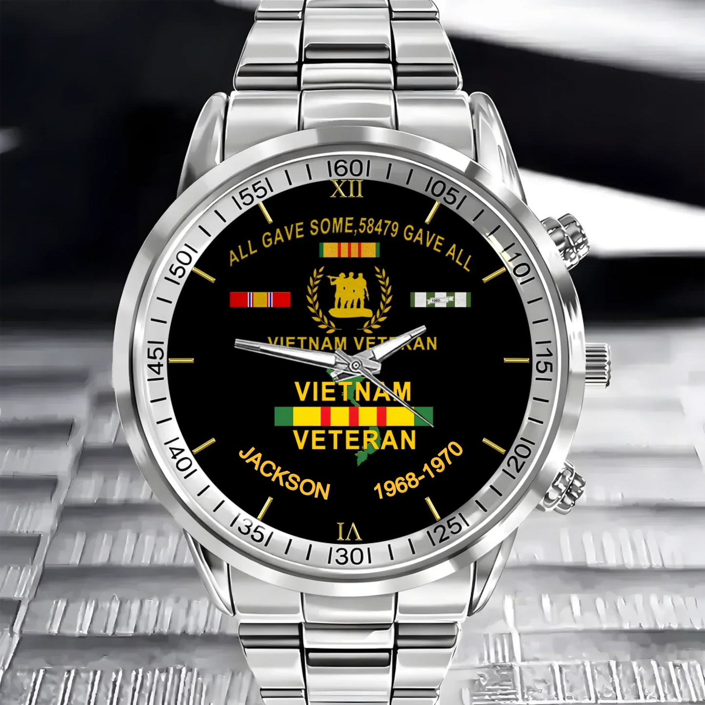 Customized Watch for Vietnam Veterans - Personalize with Name and Year/Period