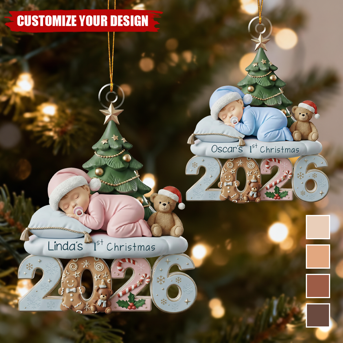 Custom Baby’s First Christmas Ornament 2026, Newborn Baby Keepsake