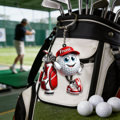 Golf Player Personalized Keychain For Golf Lovers