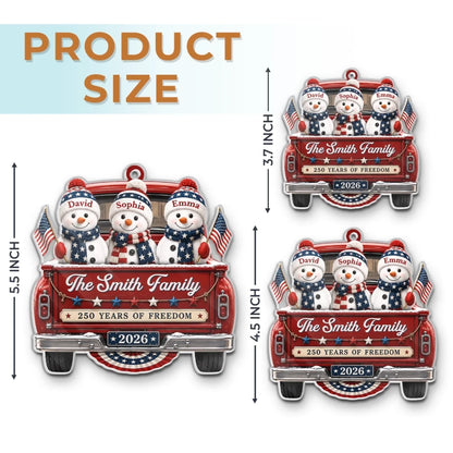 Personalized America 250th Anniversary Christmas Acrylic Ornament - Driven By Love United By Freedom