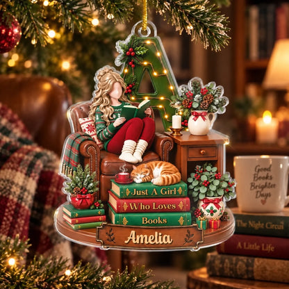 Personalized Acrylic Ornament - Christmas Gift For Book Lovers - Cozy Starts Here