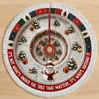 Custom Snowman Tree Skirt - Personalized Christmas Gift