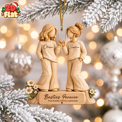 Personalized Best Friends Flat 2D Acrylic Ornament - Gift For Girls