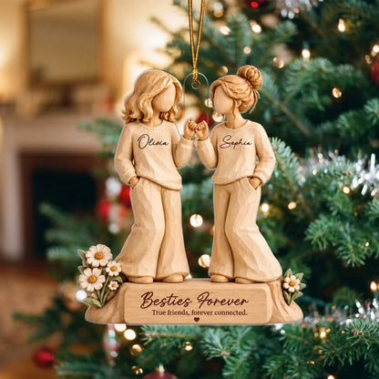 Personalized Best Friends Flat 2D Acrylic Ornament - Gift For Girls