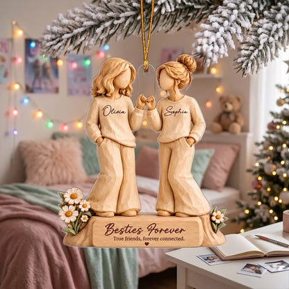 Personalized Best Friends Flat 2D Acrylic Ornament - Gift For Girls