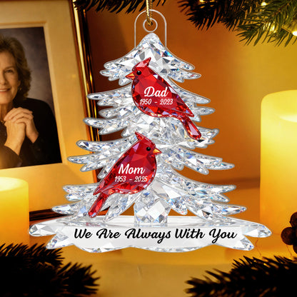 3D Effect Cardinals Memorial - Personalized Acrylic Ornament - Remembrance Gift, Sympathy Gift For Whole Family, Extended Family