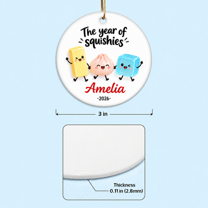 The Year Of Squishies 2D Flat - Personalized Ceramic Ornament - Christmas Keepsake