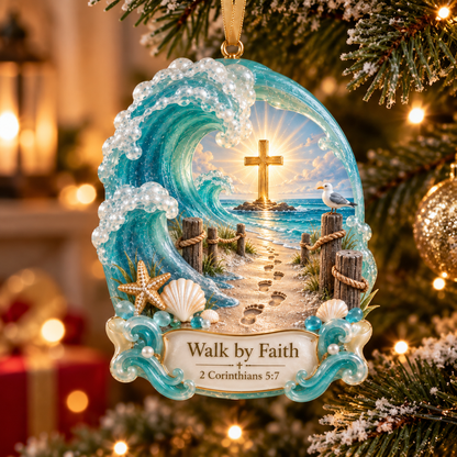 🌊✝️ Christian Ocean Inspired Christmas Ornament