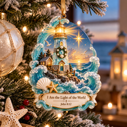 🌊✝️ Christian Ocean Inspired Christmas Ornament