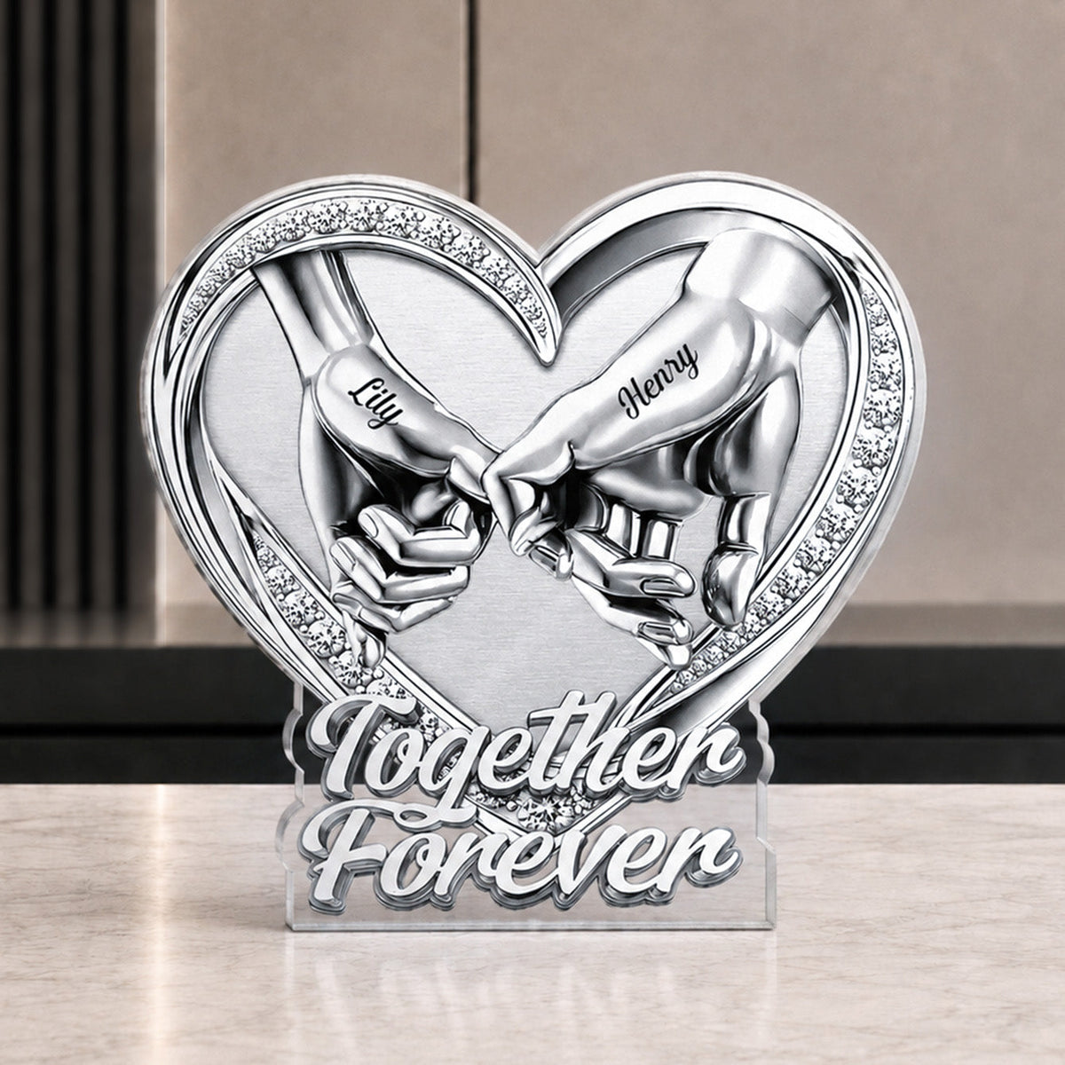 Together Forever - Personalized Custom Shape Acrylic Plaque - Romantic Gift For Couples, Husband And Wife, Him And Her